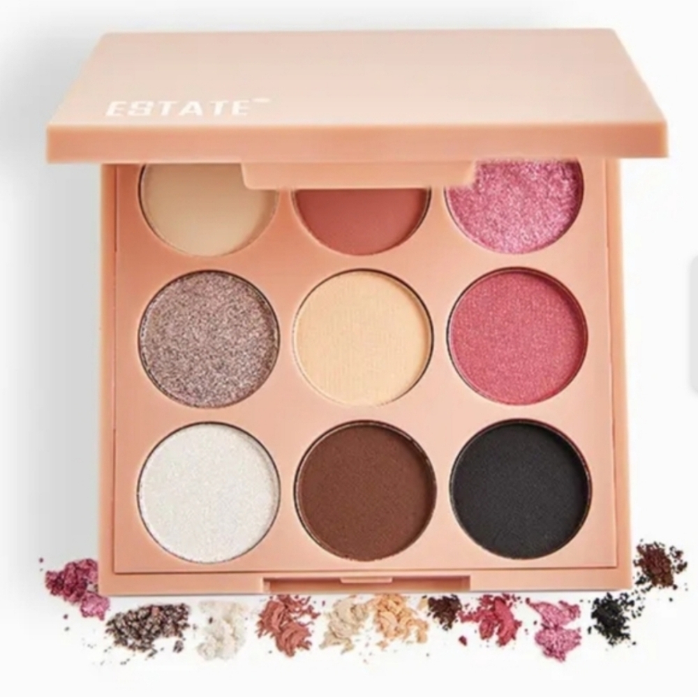 Estate Eyeshadow Palette - Cream, Pink, Brown, Black Hues